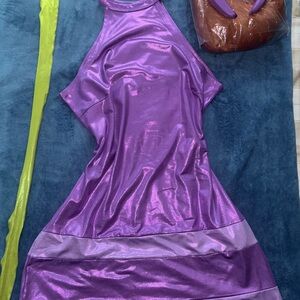 Scooby Doo Daphne Shiny Purple Halter Dress